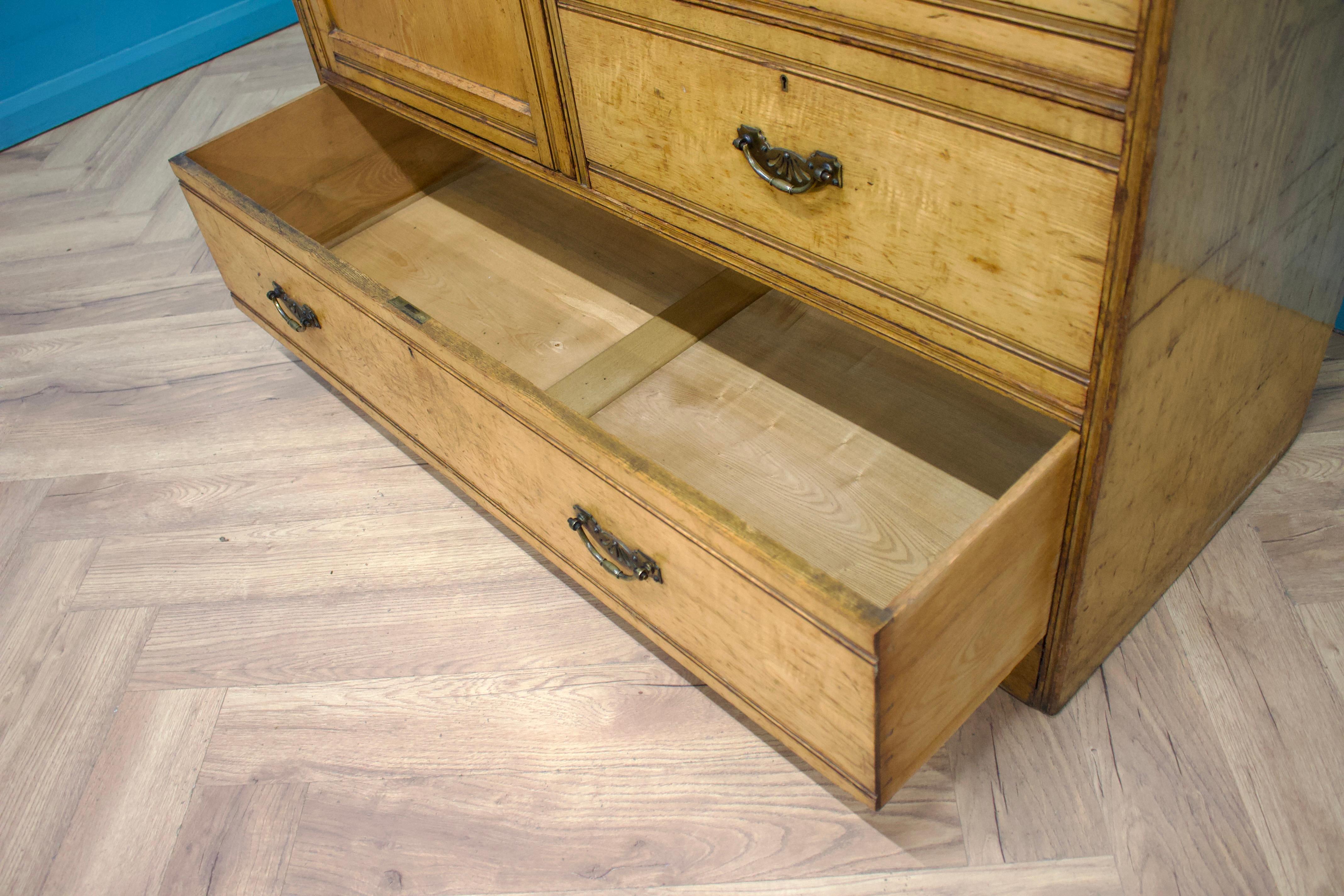 Antike Edwardian Esche Compactum Kombination Beaconsfield Kleiderschrank, 1900s (Asche) im Angebot