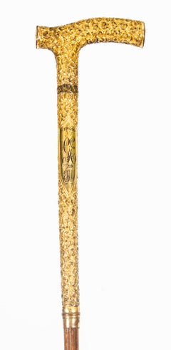 Antique Edwardian Bamboo Ormolu Sword / Walking Stick Cane London 1900