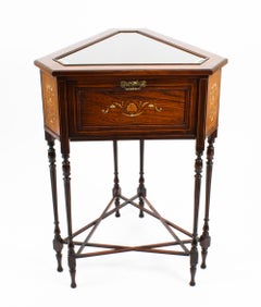 Antique Edwardian Bijouterie Display Table Cabinet 19th C
