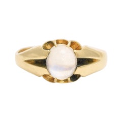 Antique Edwardian Blue Moonstone Solitaire Ring Antique Edwardian Blue Moonstone Solitaire Ring