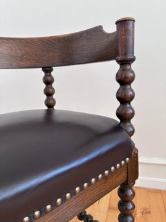 Chaise d'angle ancienne Edwardian Bobbin Corner Chair, English 1900