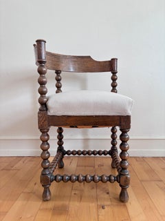 Antique Edwardian Bobbin Corner Chairs, English 1900