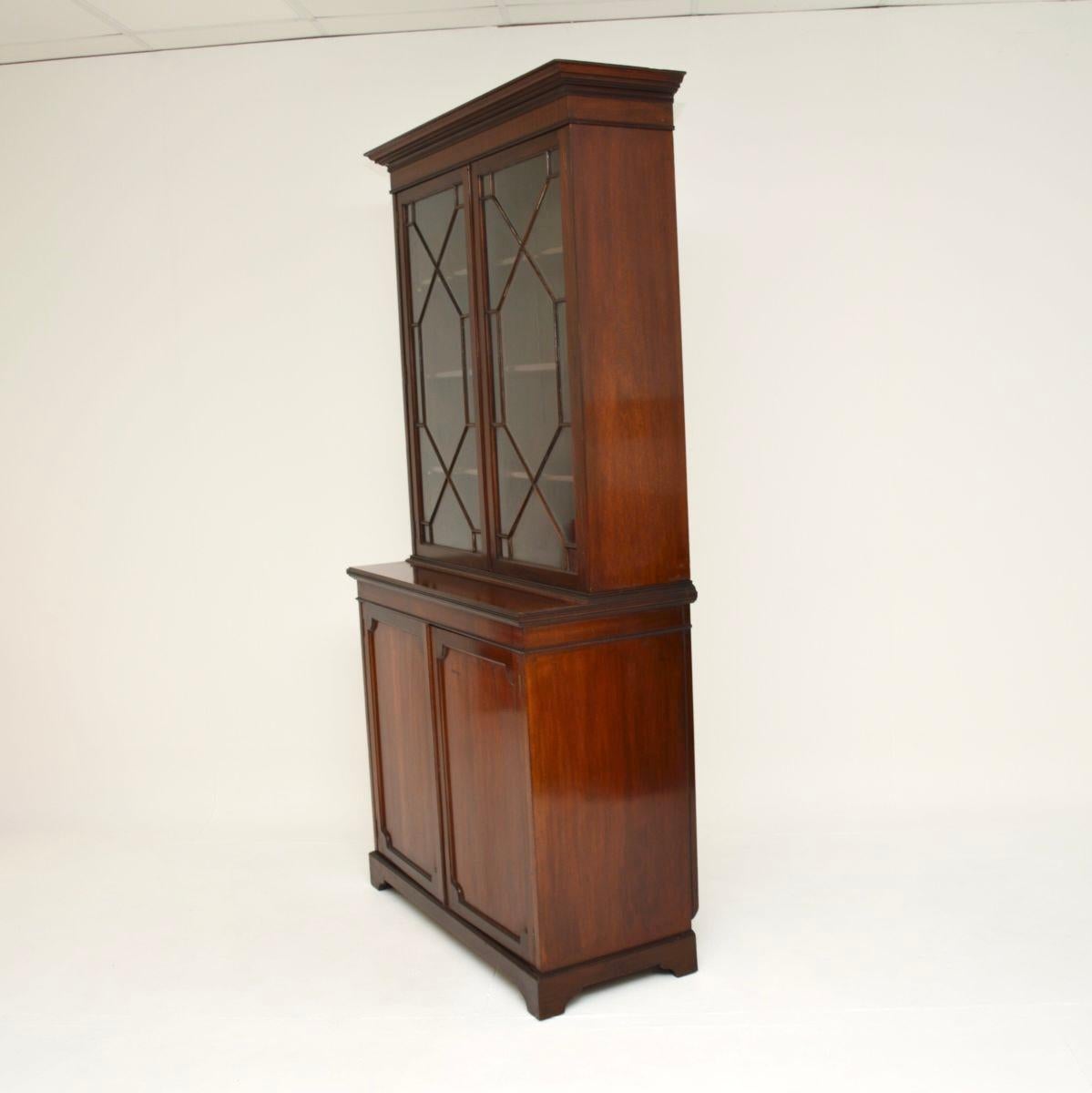 Glass Antique Edwardian Bookcase / Display Cabinet