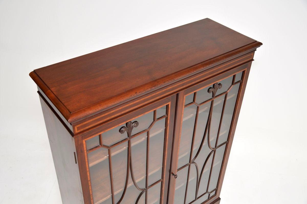 Glass Antique Edwardian Bookcase For Sale