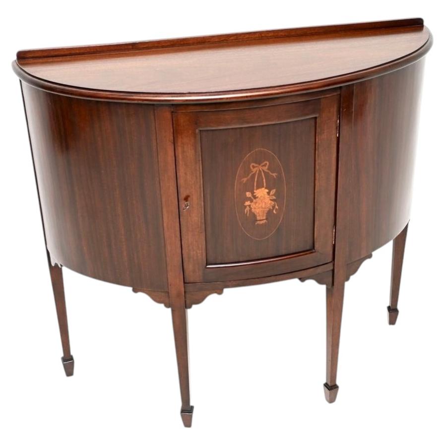 Antique Edwardian Bow Front Cabinet For Sale