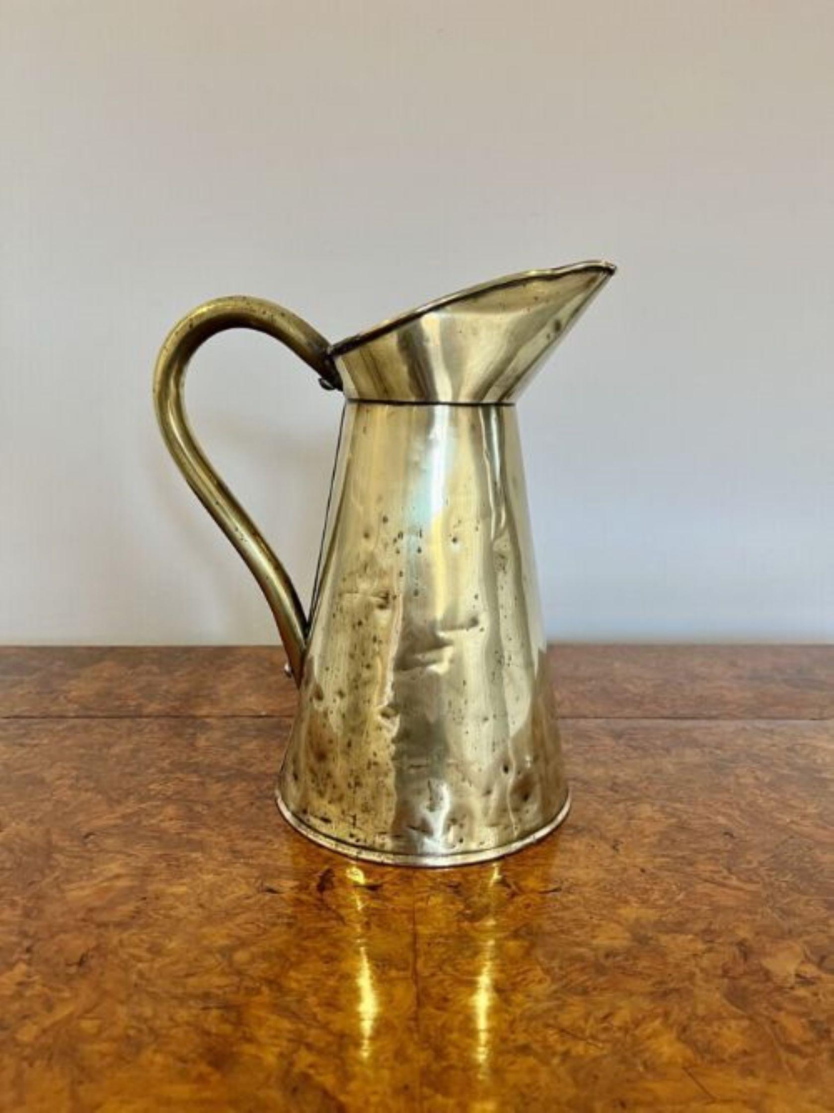 20th Century Antique Edwardian brass jug For Sale
