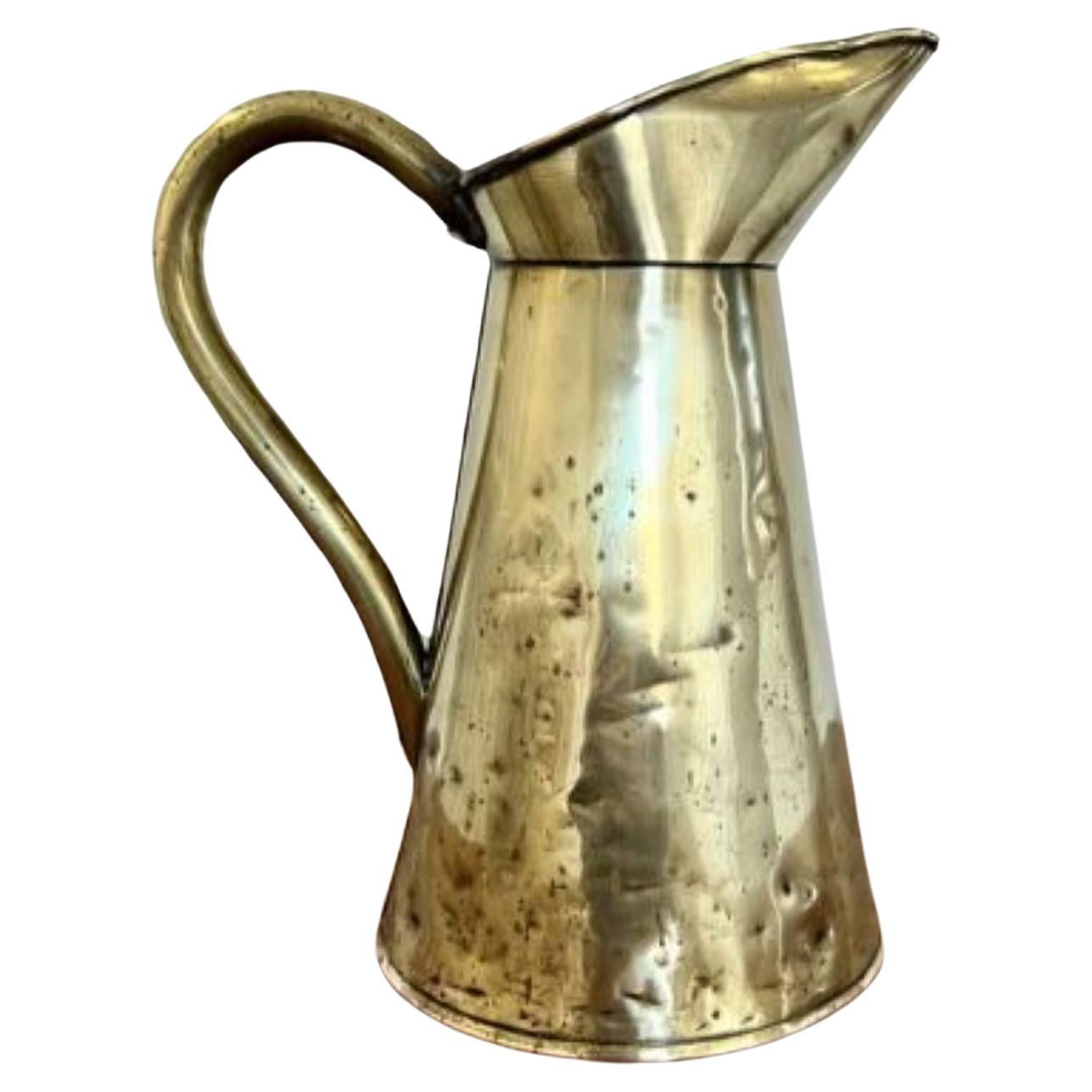 Antique Edwardian brass jug For Sale