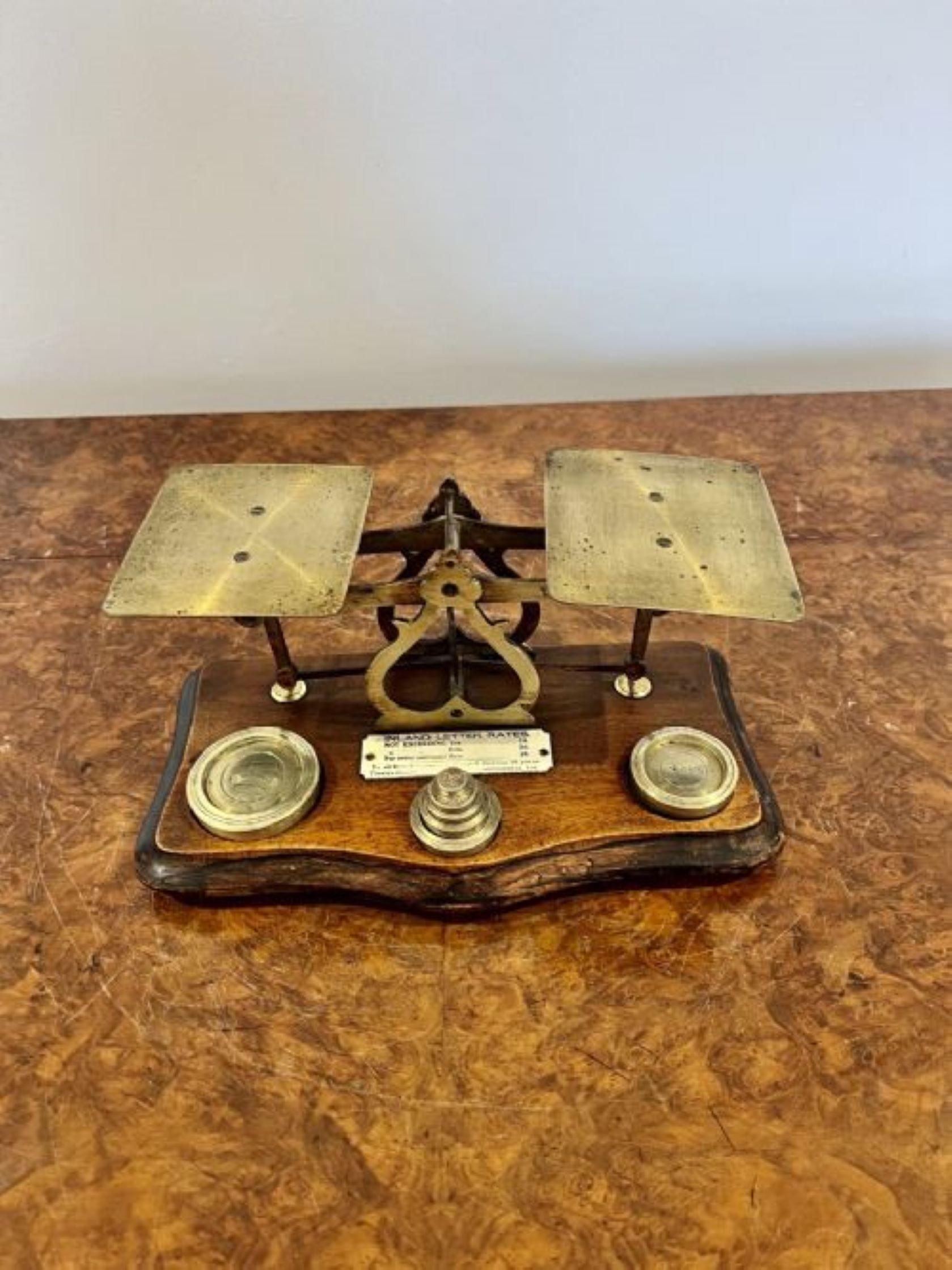 old weighing scales with weights