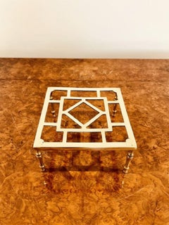 Antique Edwardian brass square trivet