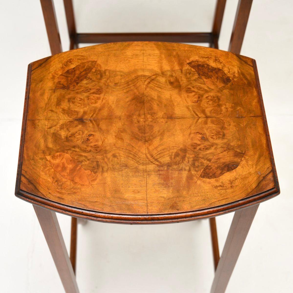 Antique Edwardian Burr Walnut Nest of Three Tables 3
