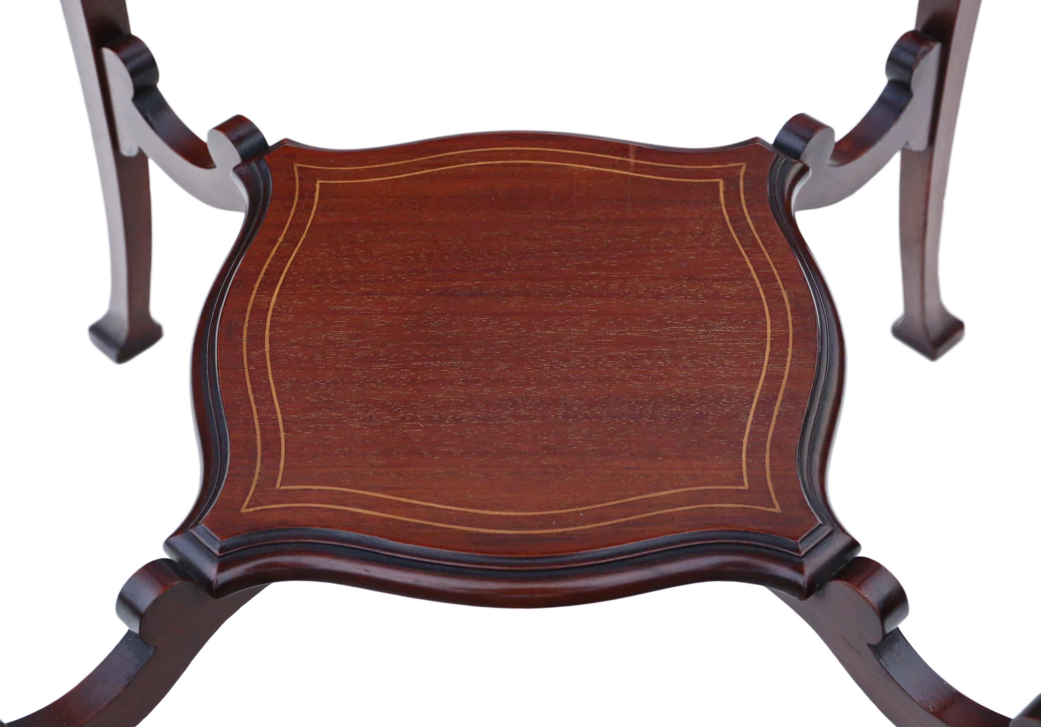 Early 20th Century Antique Edwardian C1905 Inlaid Mahogany Shaped Table Occasional Side