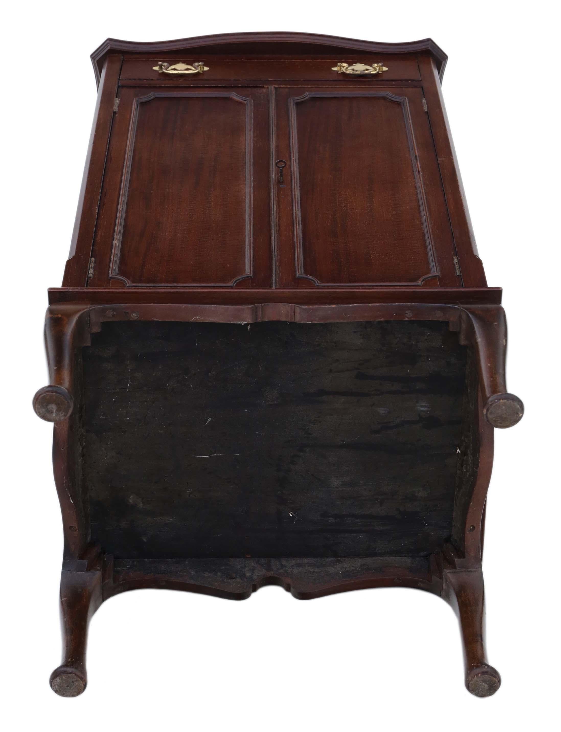 Wood Antique Edwardian C1910 Mahogany Music Cabinet Cupboard