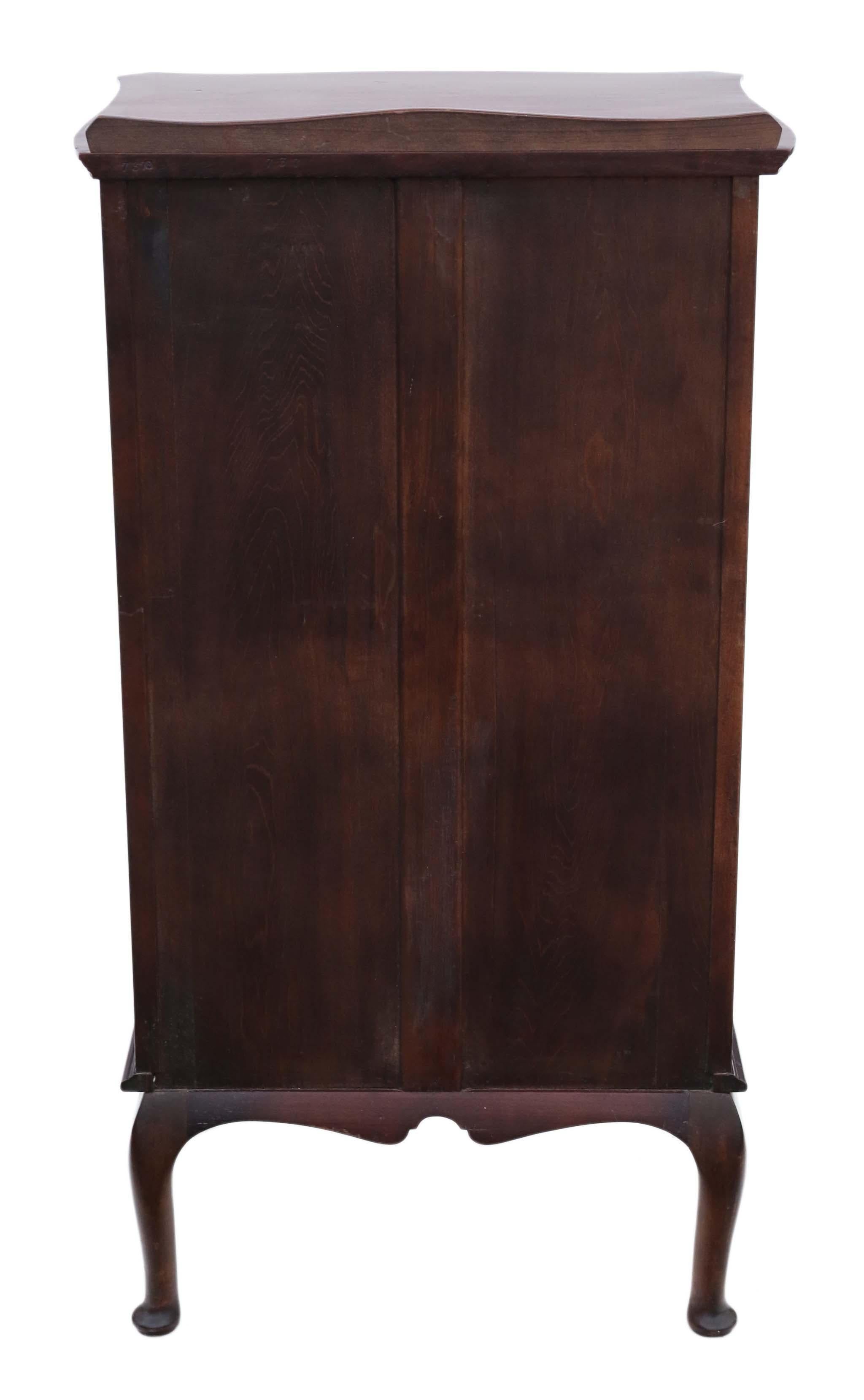 Antique Edwardian C1910 Mahogany Music Cabinet Cupboard 1