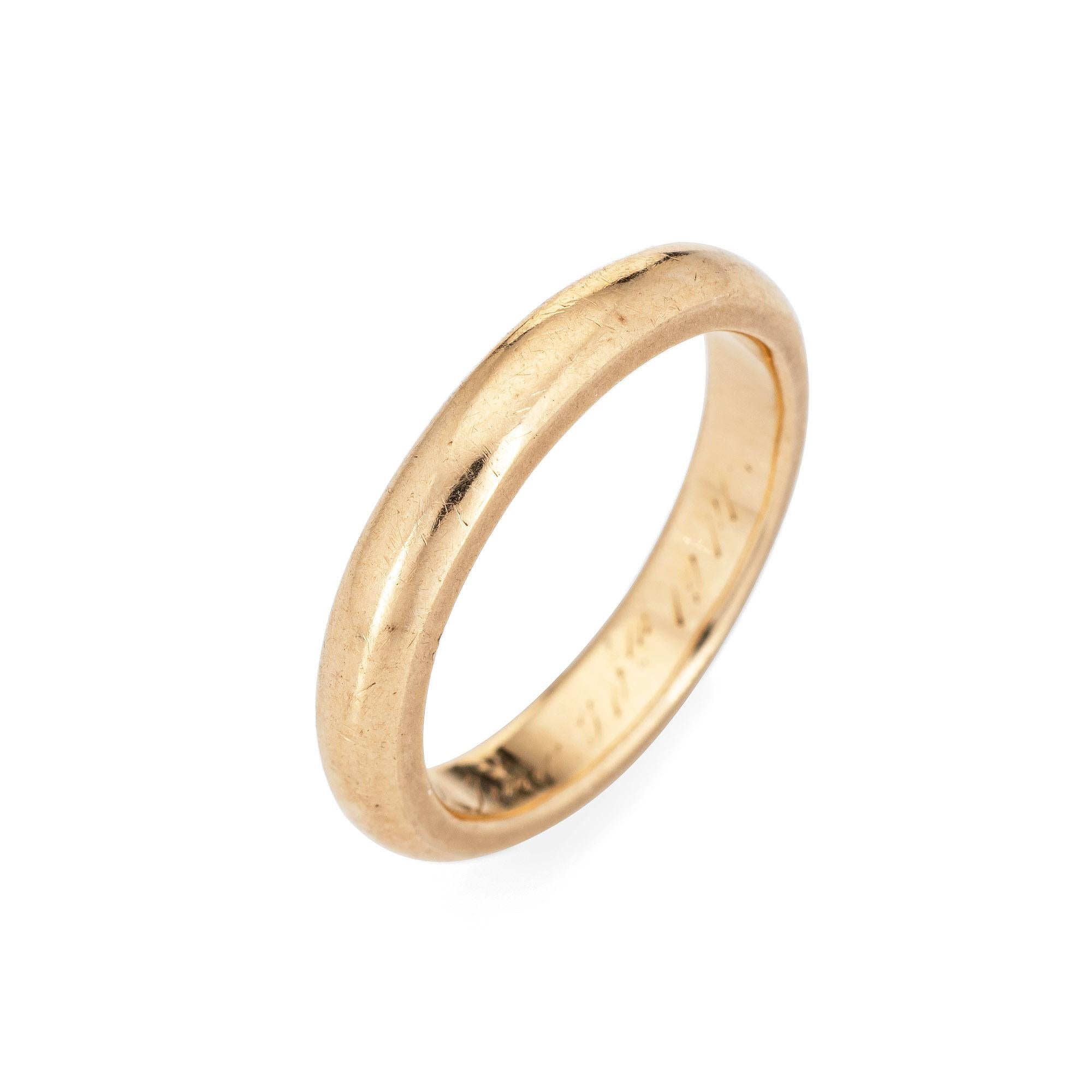 Elegant antique Edwardian wedding band (circa 1914) crafted in 14k white gold. 

The ring epitomizes antique charm and would make a lovely wedding band. Also great worn alone or stacked with your jewelry from any era. The inner band is engraved yet