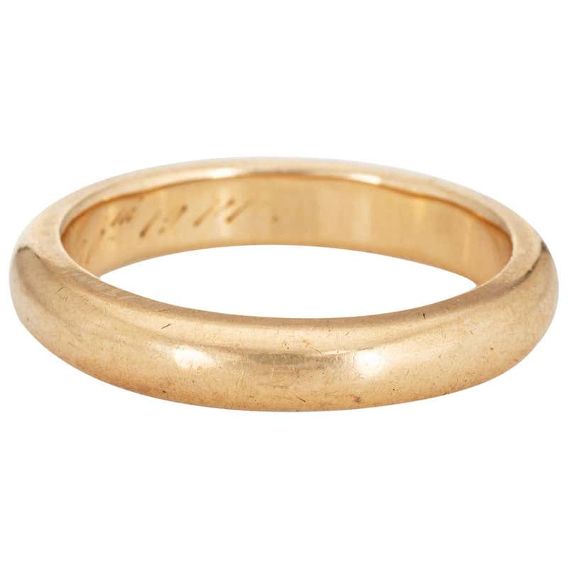 Edwardian circa 1914 Wedding Ring 14 Karat Yellow Gold Band Vintage ...