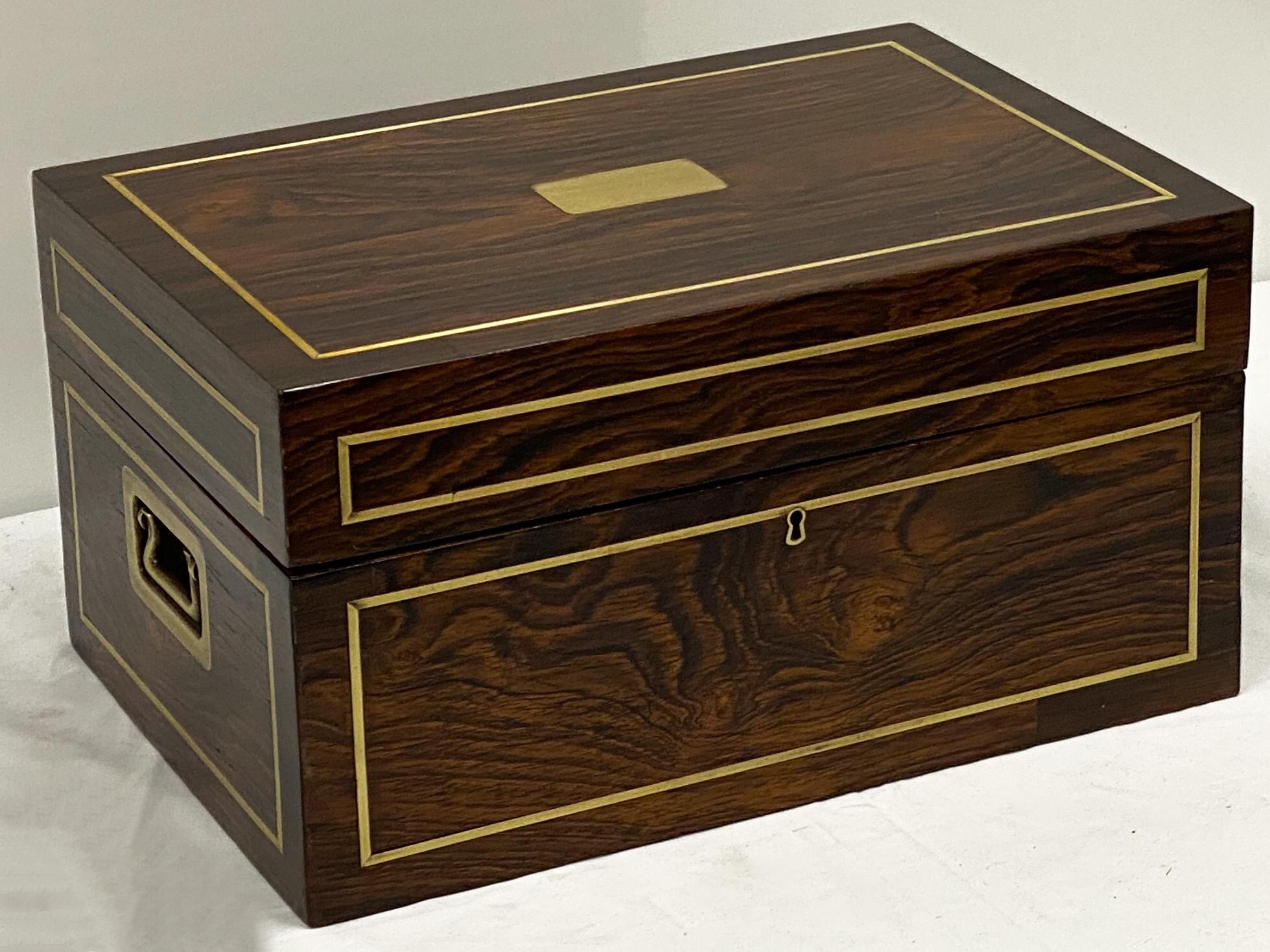 Early 20th Century Antique Edwardian Campaign Style Benson & Hedges Rosewood Humidor