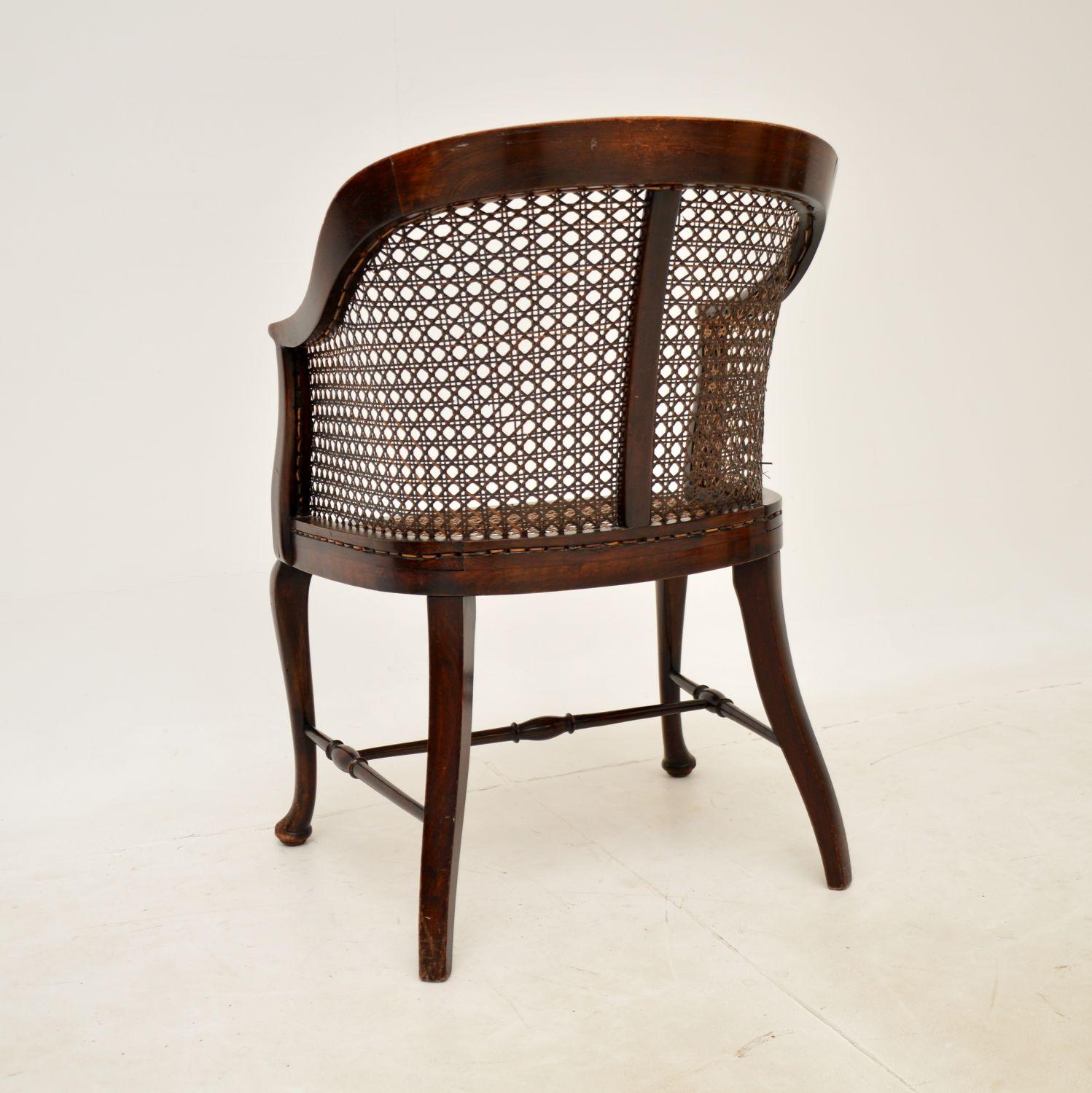 Early 20th Century Antique Edwardian Cane Side Chair