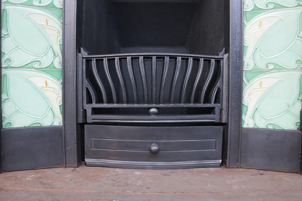 Early 20th Century Antique Edwardian Cast Iron and Tiled Combination Fireplace