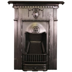 Antique Edwardian Cast Iron Bedroom Fireplace