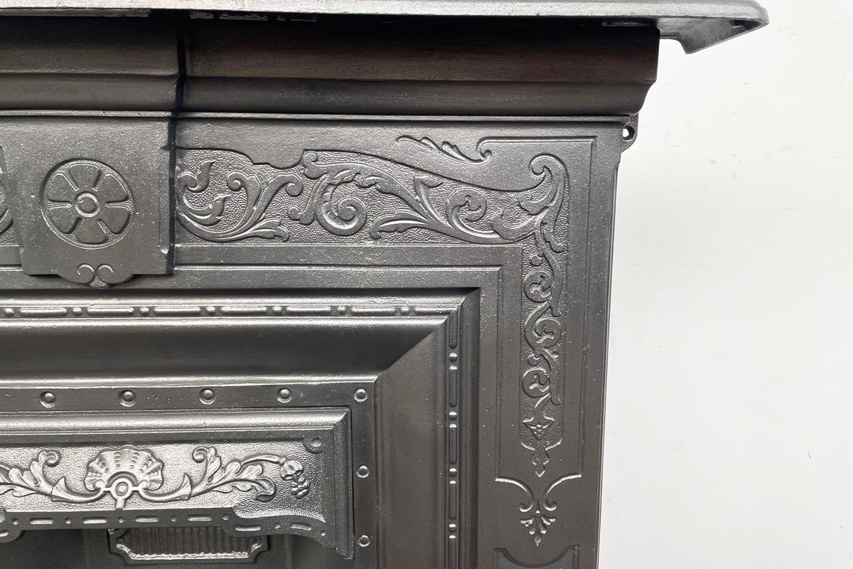 Antique Edwardian cast iron combination fireplace For Sale 4