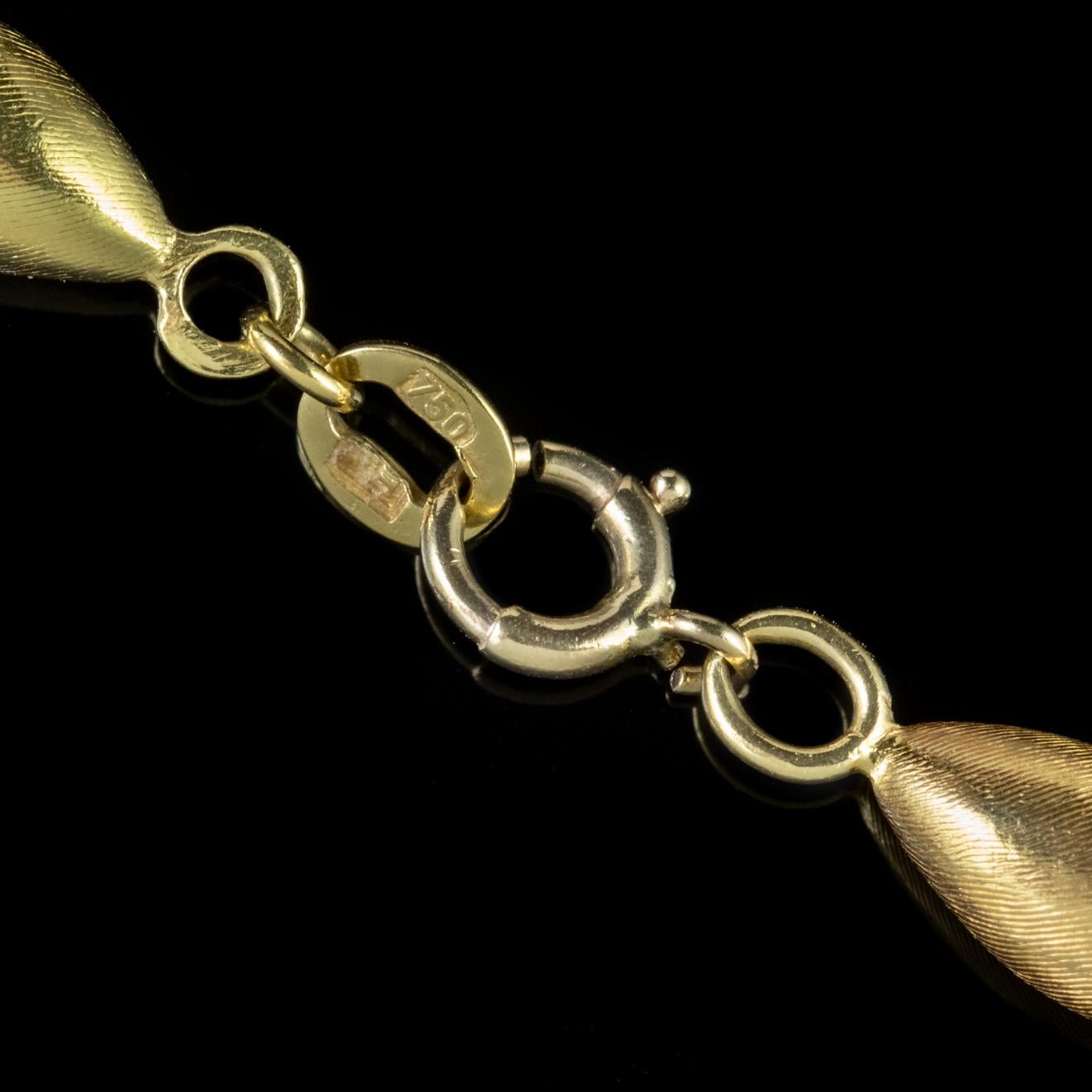 Antique Edwardian Chain Platinum 18 Carat Gold Link Necklace, circa 1910 2