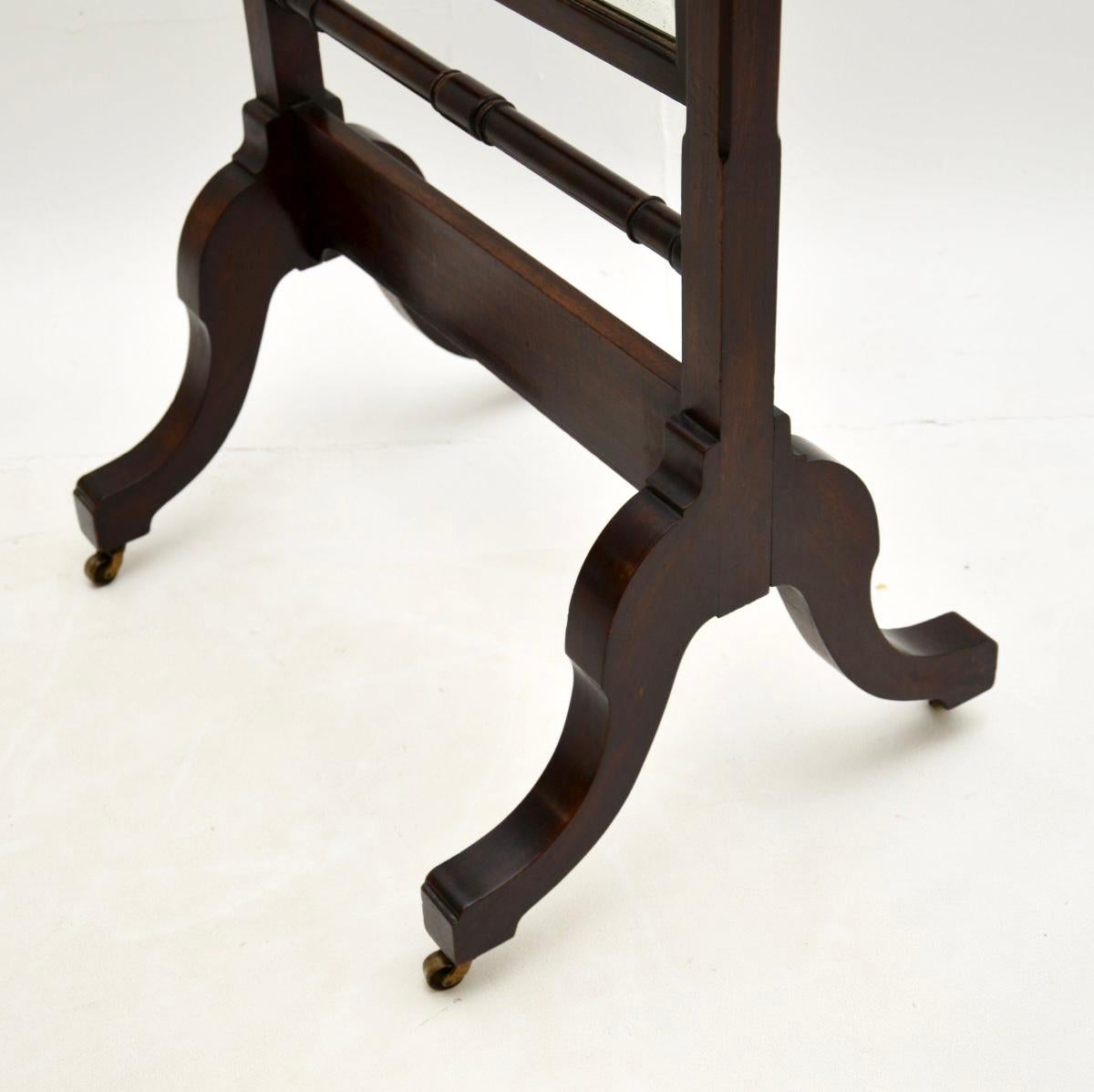 Antique Edwardian Cheval Floor Mirror 5