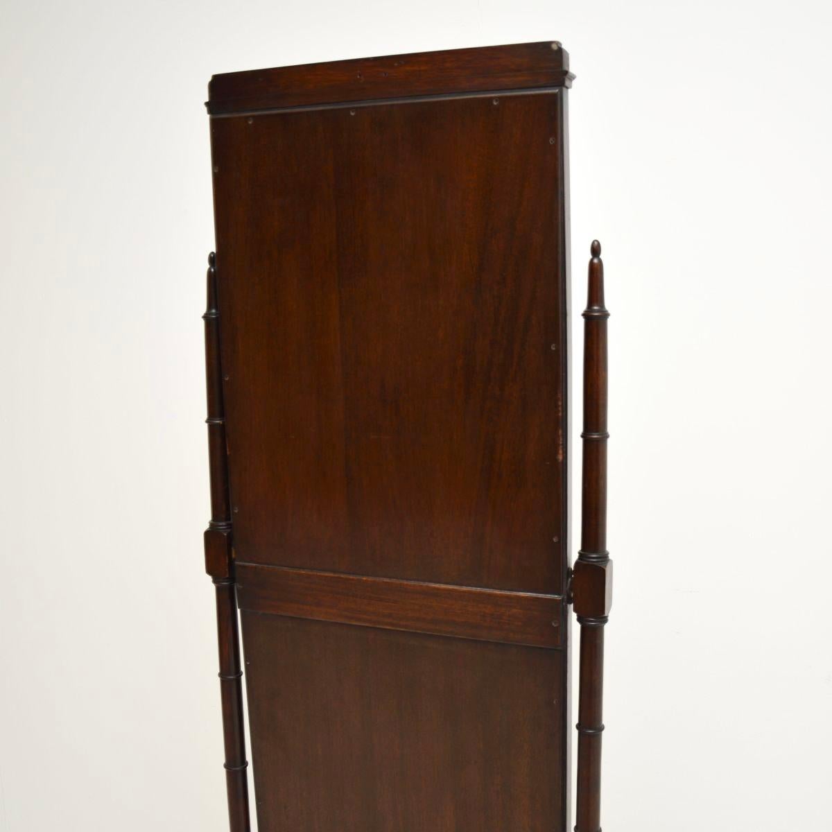 Antique Edwardian Cheval Floor Mirror In Good Condition In London, GB