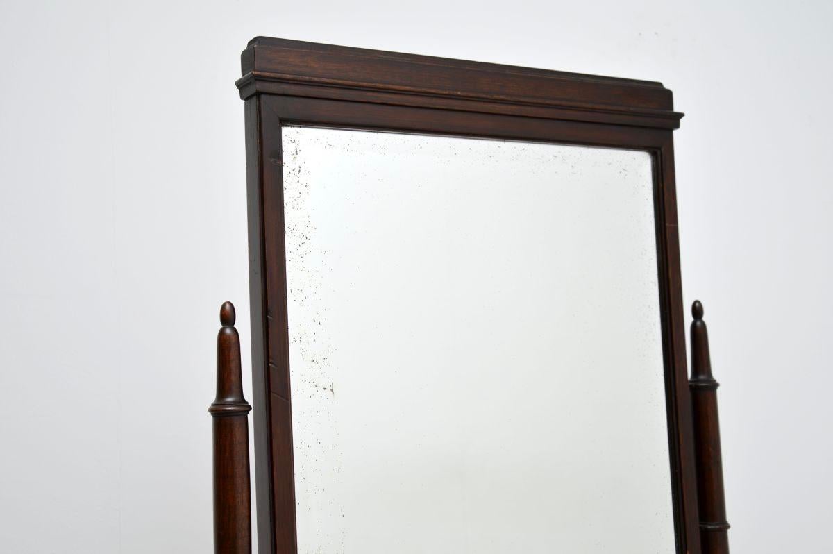 Early 20th Century Antique Edwardian Cheval Floor Mirror