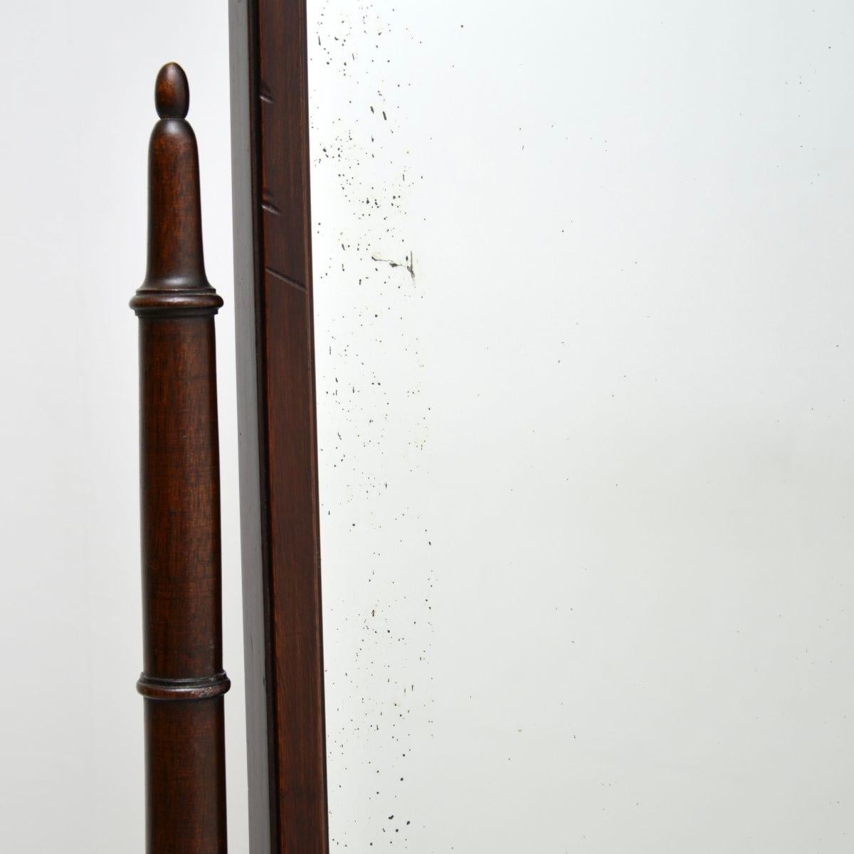 Antique Edwardian Cheval Floor Mirror 1