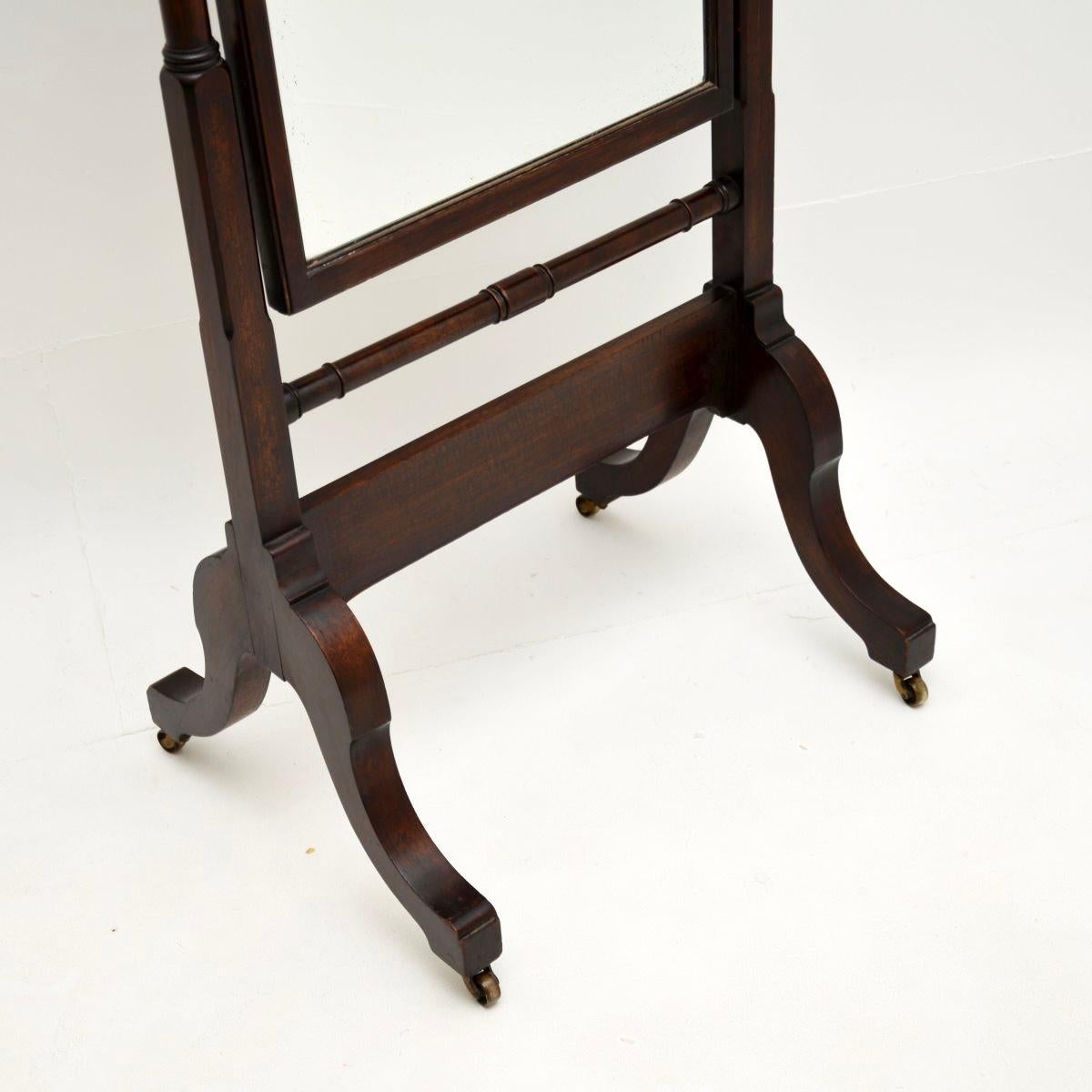 Antique Edwardian Cheval Floor Mirror 3