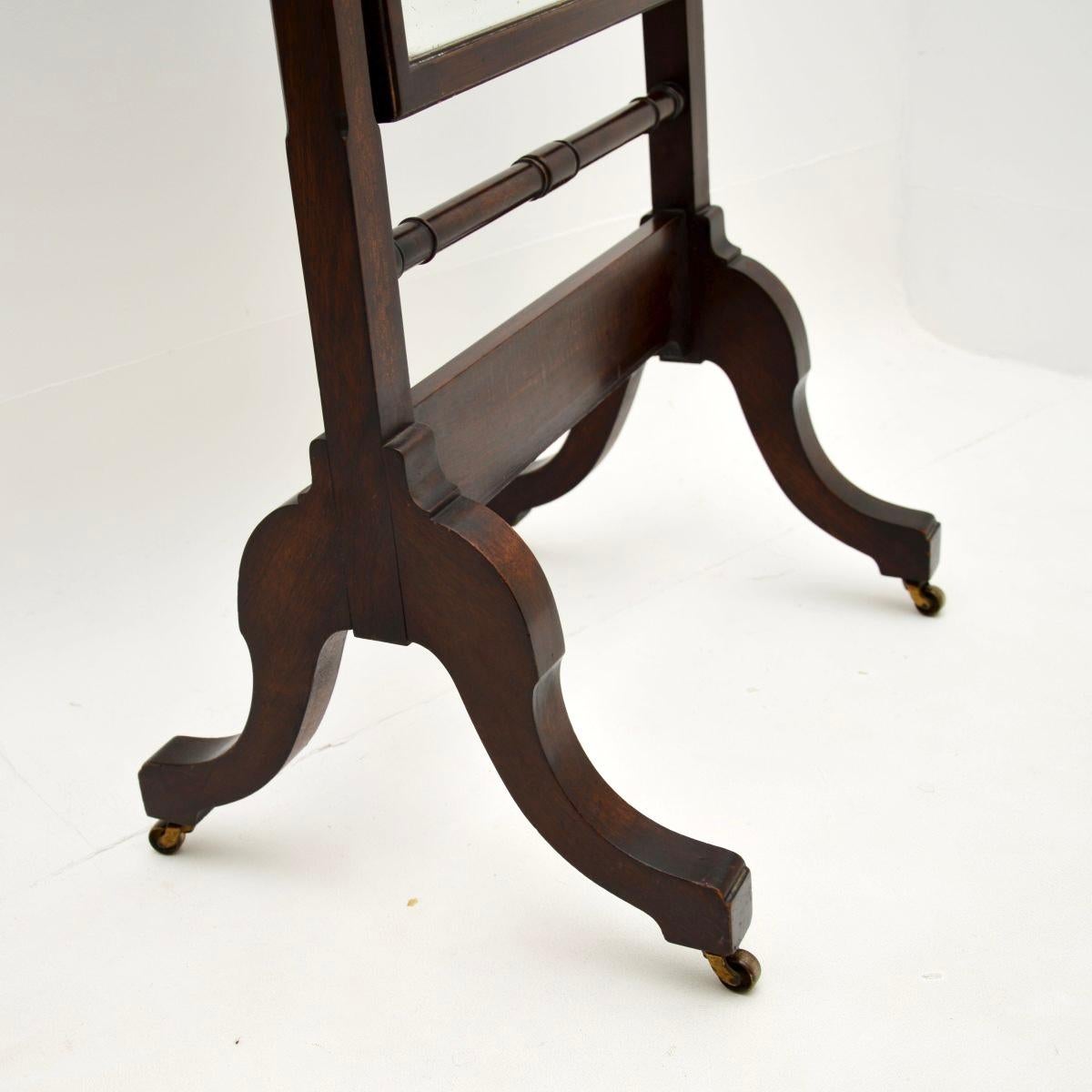 Antique Edwardian Cheval Floor Mirror 4
