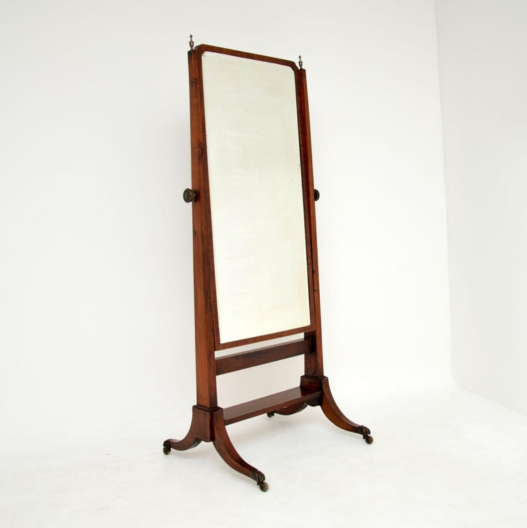 Antique Edwardian Cheval Mirror For Sale 6