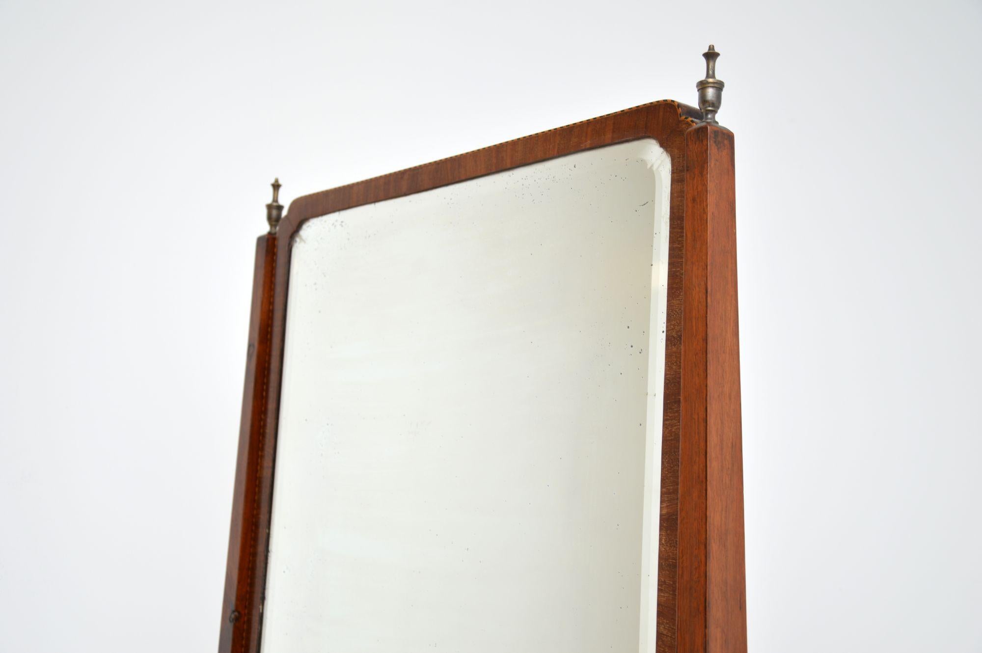 English Antique Edwardian Cheval Mirror