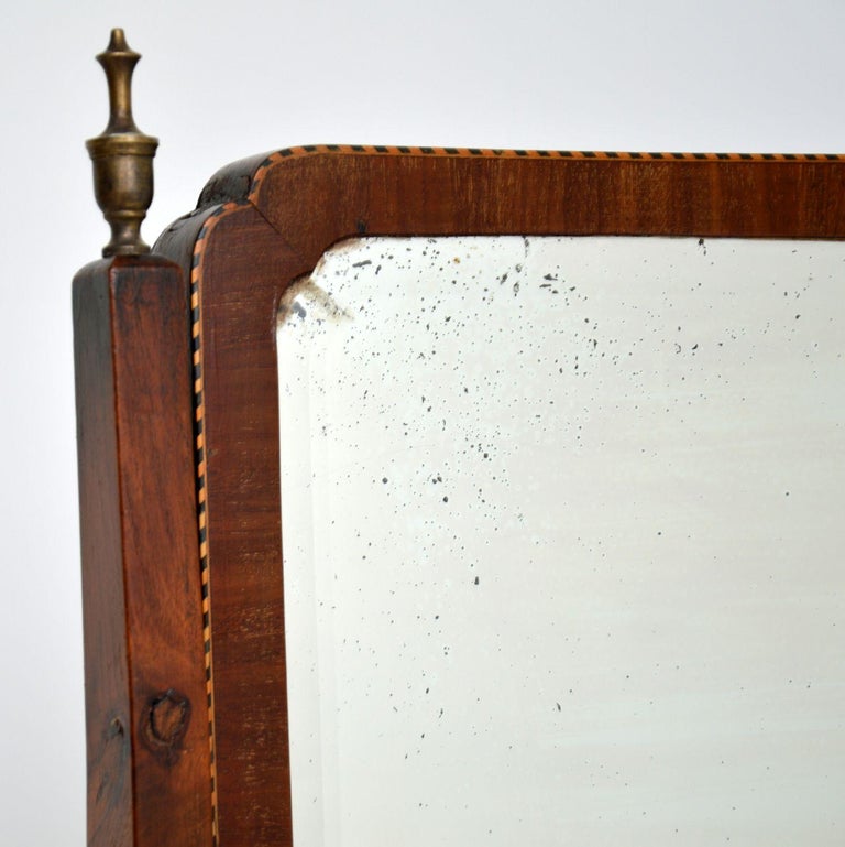 Wood Antique Edwardian Cheval Mirror For Sale