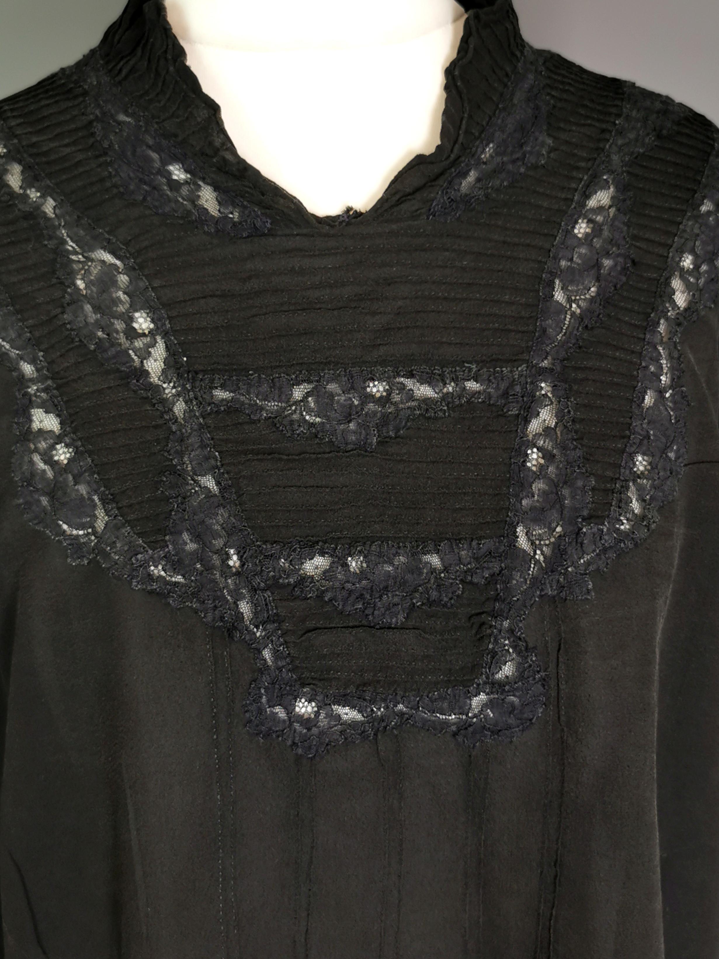 Antique Edwardian chiffon and lace blouse  For Sale 12