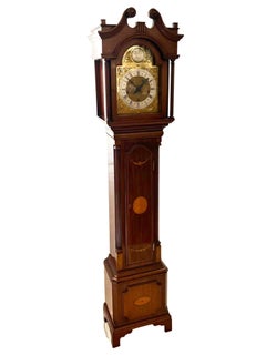 Antique Edwardian Chippendale Style Mahogany Grandmother Clock