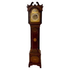 Antique Edwardian Chippendale Style Mahogany Grandmother Clock