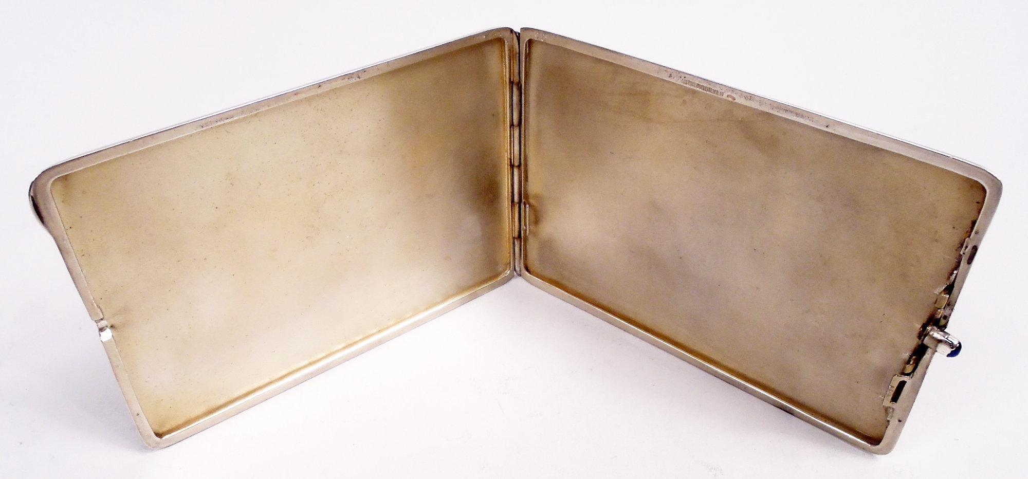 20th Century Antique Edwardian Cigarette Case with Enamel Fox Hunt For Sale