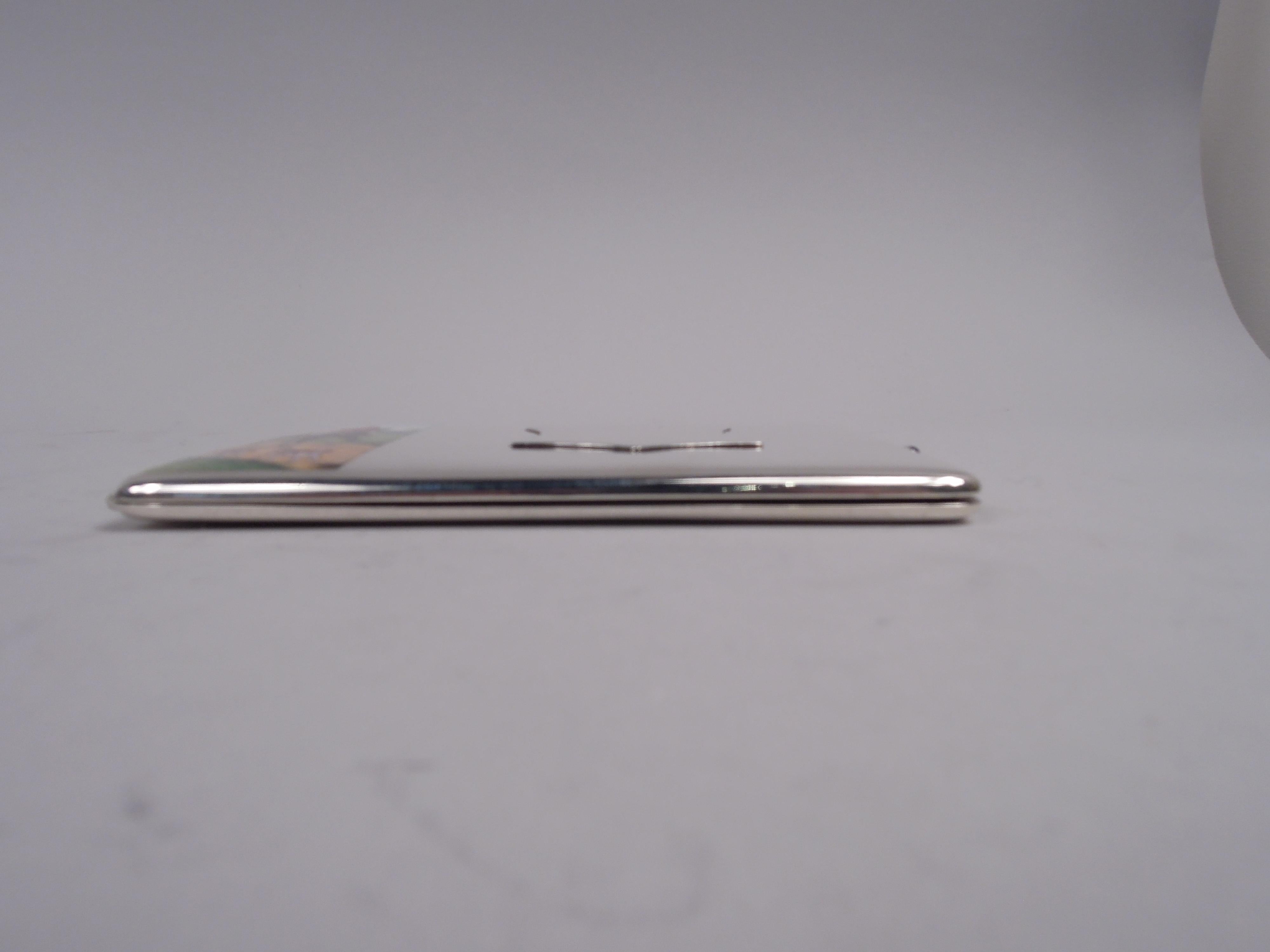 Antique Edwardian Cigarette Case with Enamel Fox Hunt For Sale 1