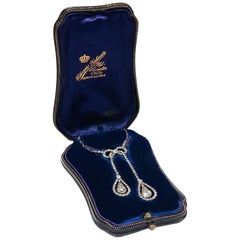Antique Edwardian circa 1905, Diamond Negligee Necklace by Court Jeweller Dahmen