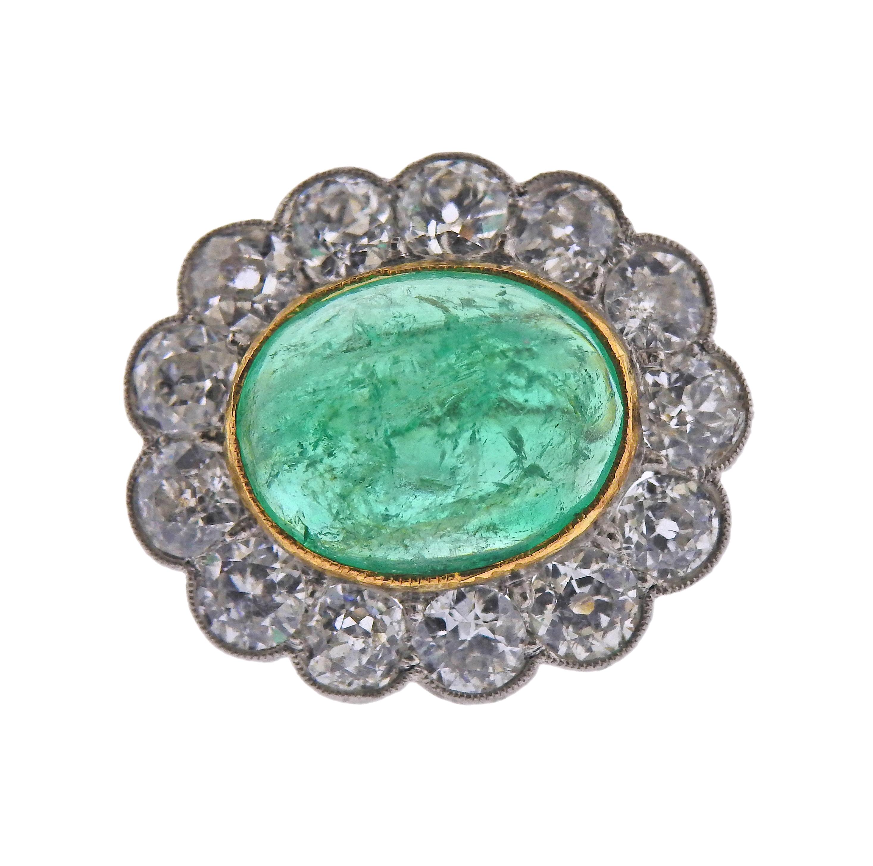 emerald antique earrings