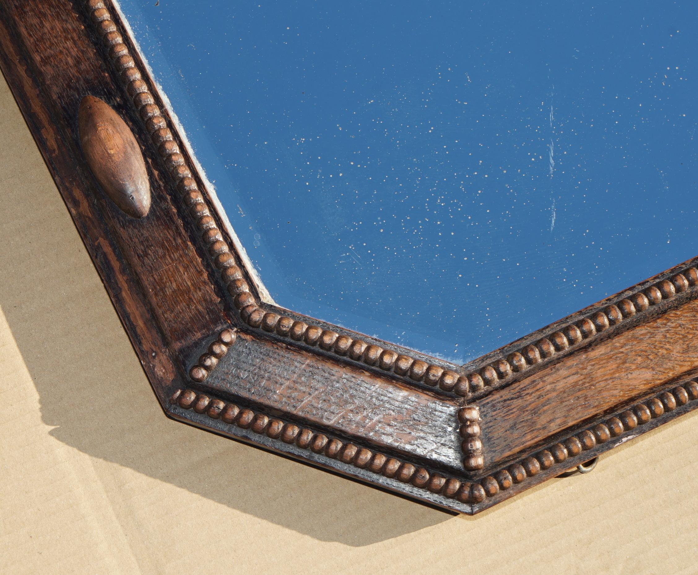 English ANTIQUE EDWARDIAN CIRCA 1910 SCOTTISH WALL MOUNTED CARVED BOBBIN TURNED MiRROR For Sale