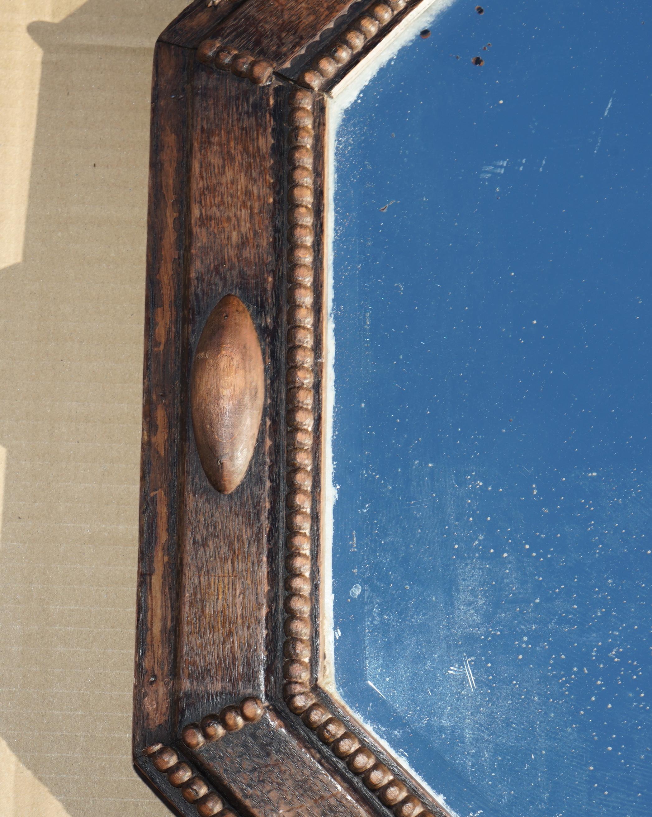 Hand-Crafted ANTIQUE EDWARDIAN CIRCA 1910 SCOTTISH WALL MOUNTED CARVED BOBBIN TURNED MiRROR For Sale