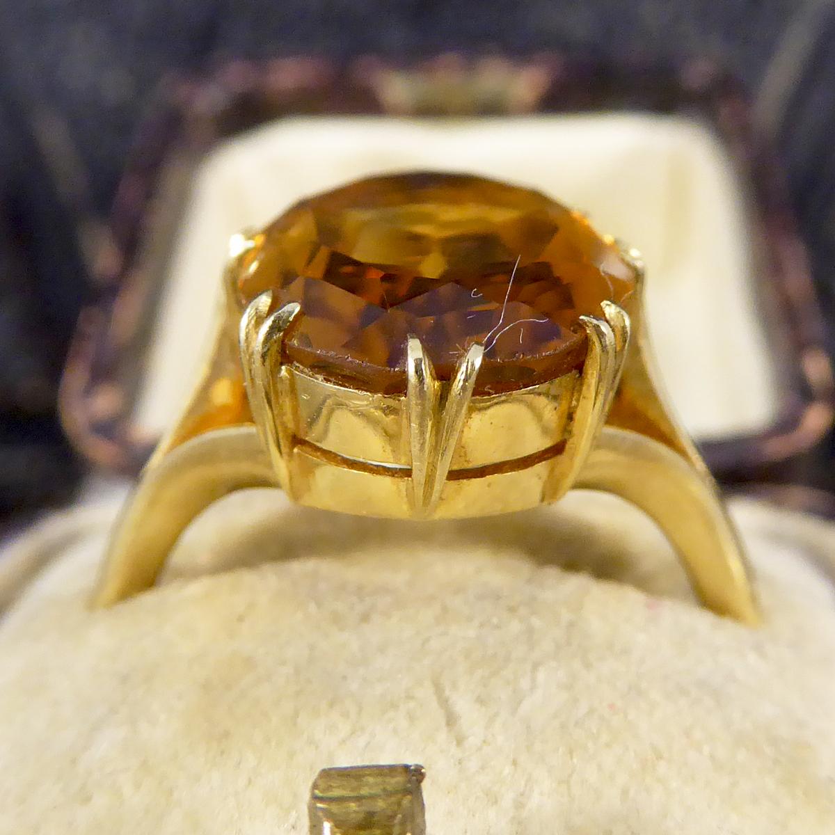 Antique Edwardian Citrene Ring in 18 Carat Yellow Gold 4