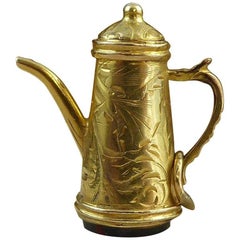 Antique Edwardian Coffee Pot Seal, Bloodstone, Yellow Gold, Hand Engraved