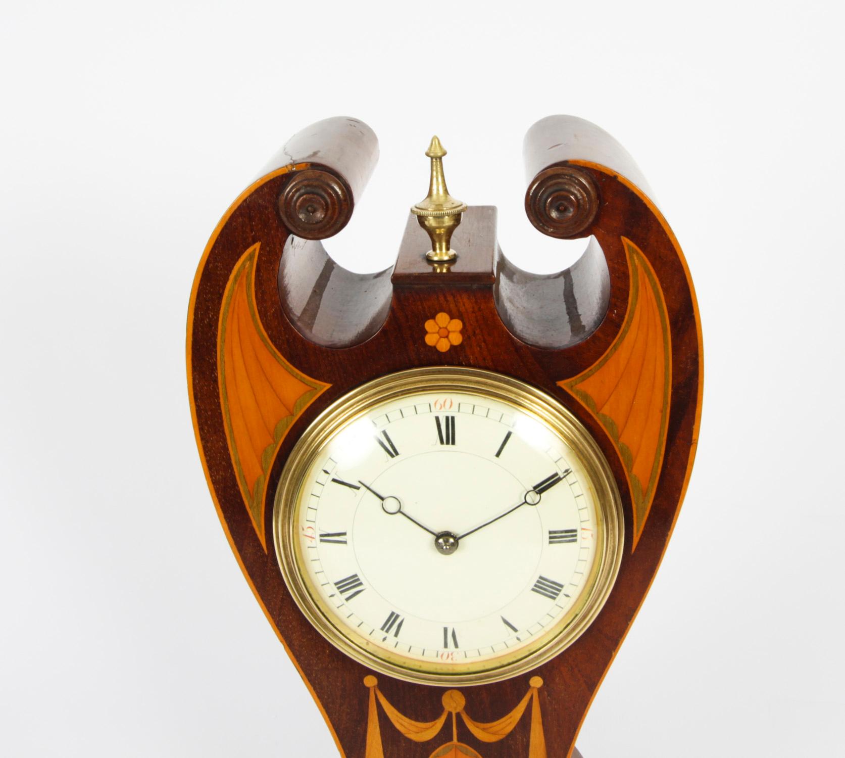 English Antique Edwardian Mantle Clock Early 20th Century