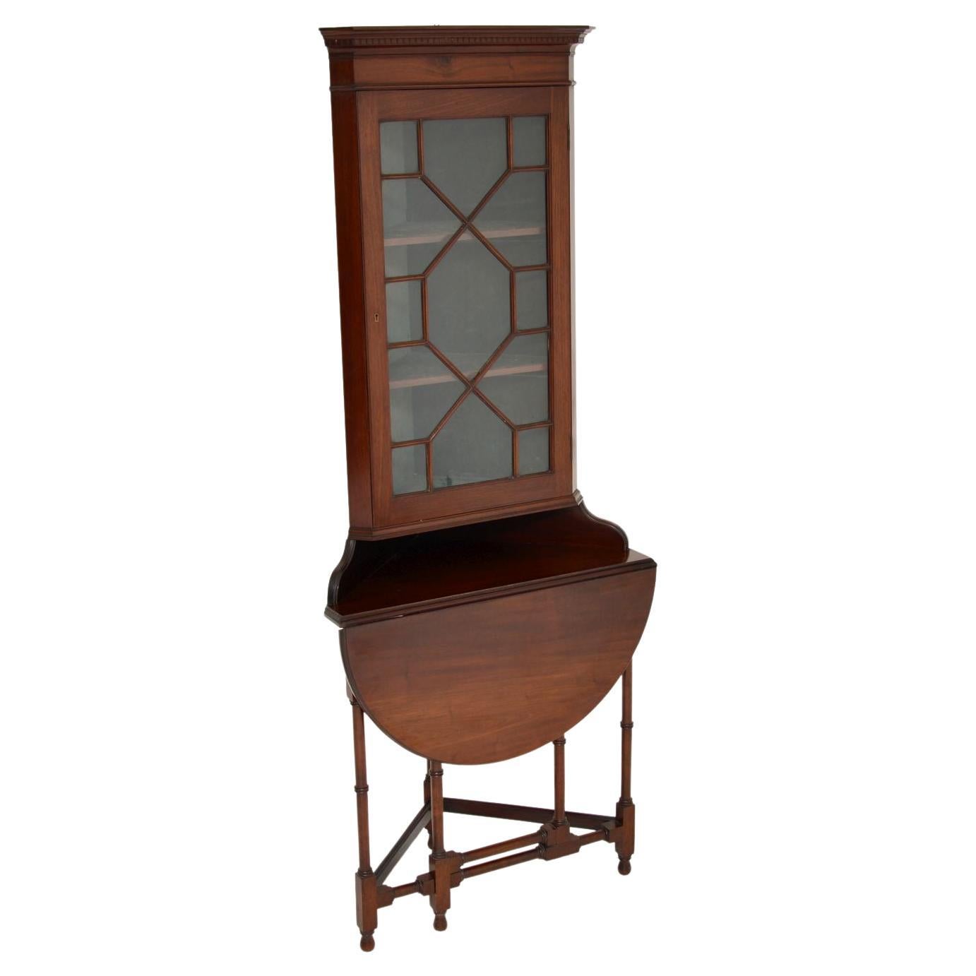 Antique Edwardian Corner Cabinet / Table For Sale at 1stDibs