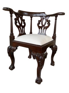 Antique Edwardian Corner Chair Seat Mahogany