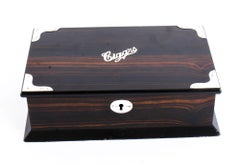 Antique Edwardian Coromandel Silver Mounted Cigar Humidor London 1902