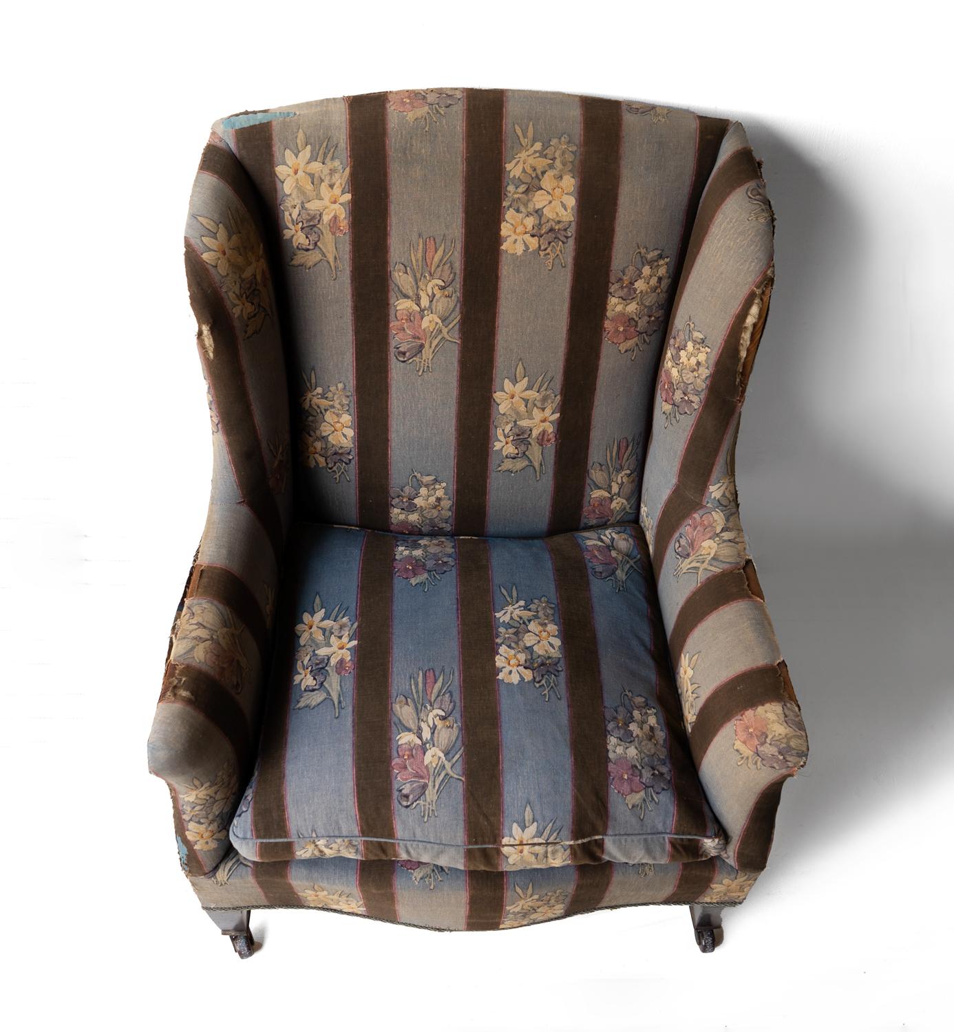 Antique Edwardian Country House Upholstered Armchair, Early 20th Century 3